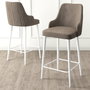 Hanah Home Juego de 2 Taburetes de Bar Cappuccino y Blanco - 45x105x43 cm